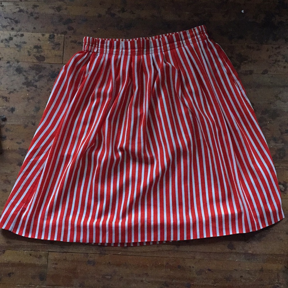 Striped midi skirt